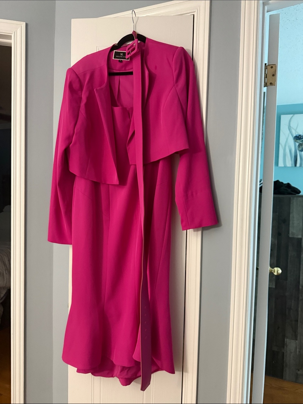 Women's Fuchsia Sheath Dress with Matching Jacket